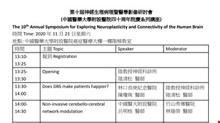 第十屆神經生理病理暨醫學影像研討會(院慶講座) 歡迎參加