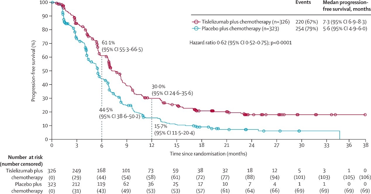 Tislelizumab plus chemotherapy versus placebo plus chemotherapy as first-line treatment for advanced or metastatic oesophageal squamous cell carcinoma (RATIONALE-306): a global, randomised, placebo-controlled, phase 3 study img