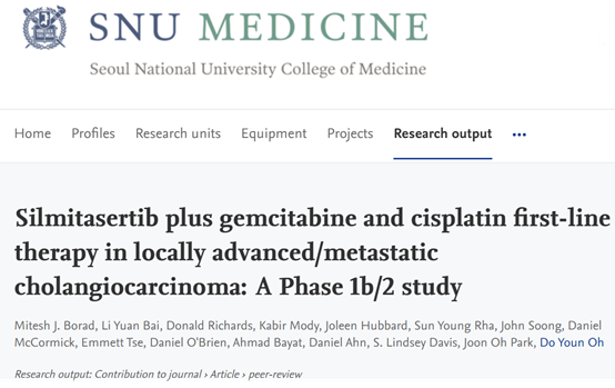 Silmitasertib Plus Gemcitabine and Cisplatin First-Line Therapy in Locally Advanced/Metastatic Cholangiocarcinoma: a Phase 1b/2 Study img